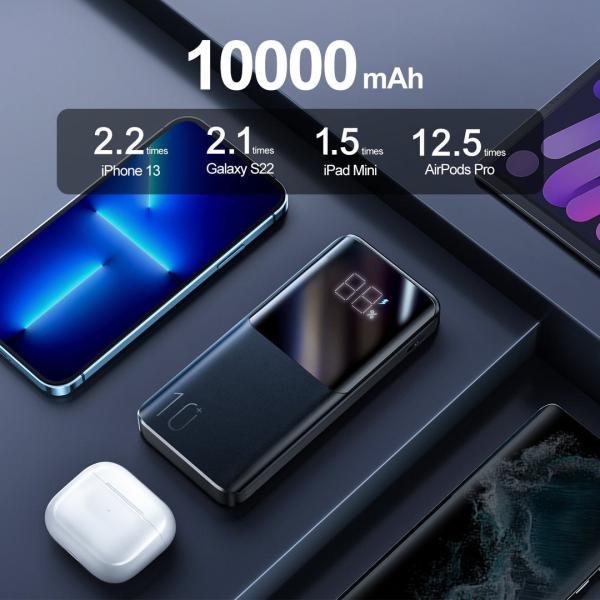JR - QP191 22.5W LED Fast Charging Power Bank 10000mAh