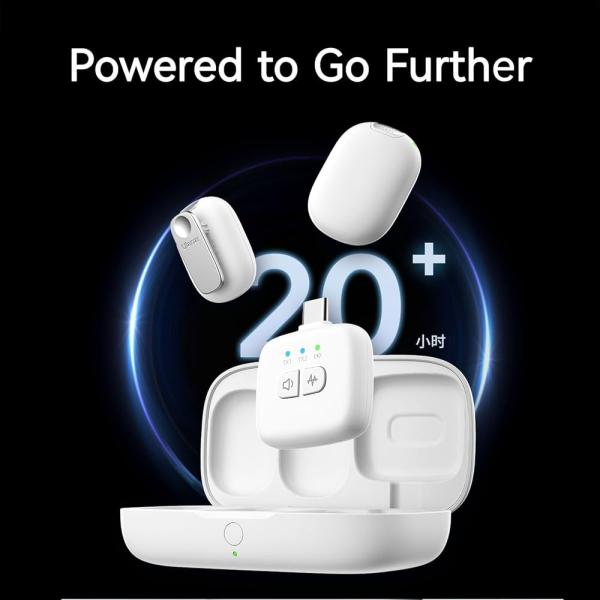 ULANZI A30 Tiny Mic Magnetic Wireless Lavalier Microphone – Noise Cancelling, 20H Battery, 164ft Range for DSLR, iPhone & Android