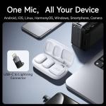 ULANZI A30 Tiny Mic Magnetic Wireless Lavalier Microphone – Noise Cancelling, 20H Battery, 164ft Range for DSLR, iPhone & Android