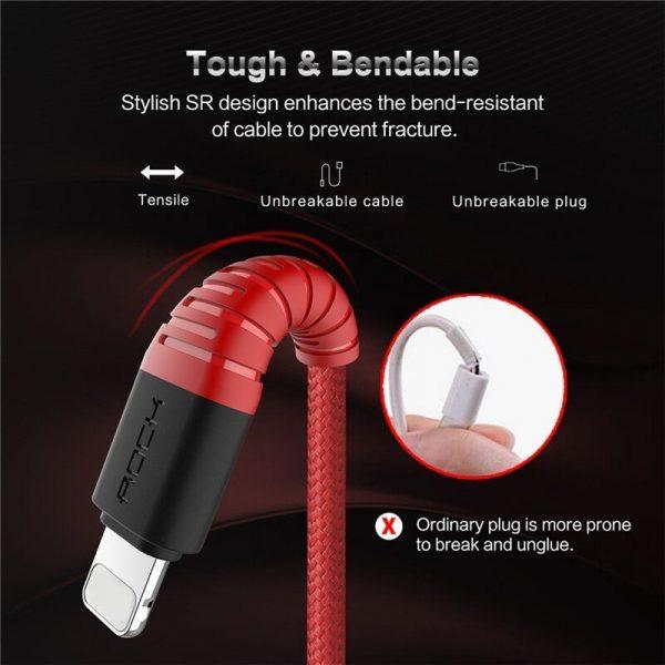 ROCK Hi-Tensile 3-in-1 Fast Charging Cable 1.2m Durable