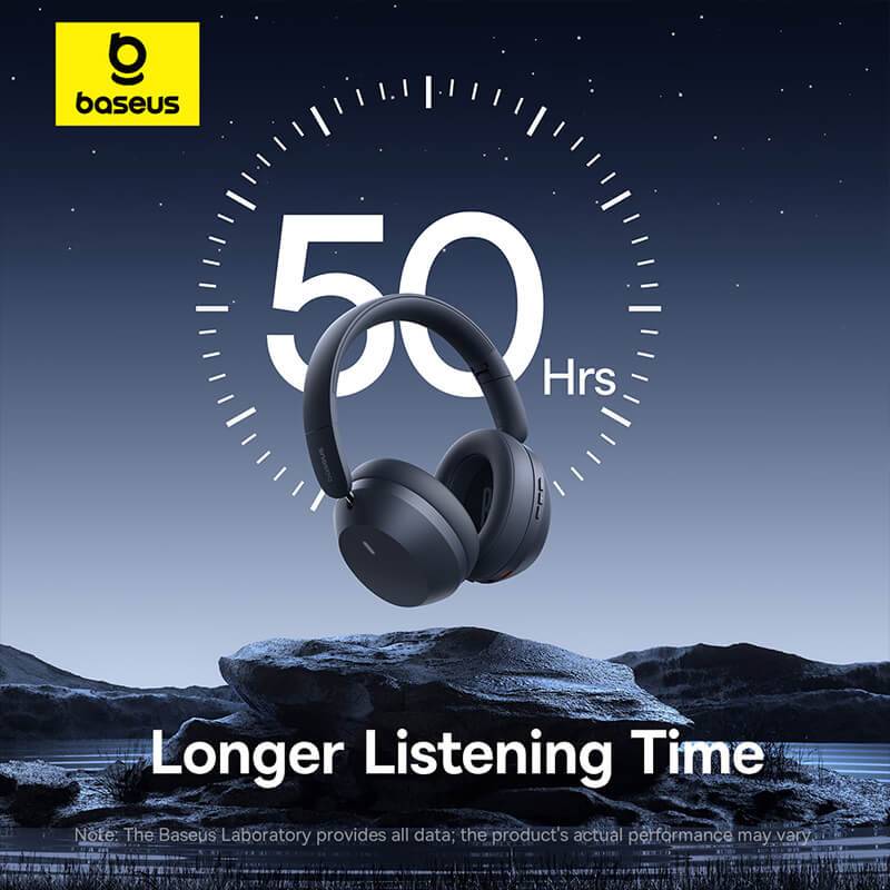 Baseus Bass 35 Max Wireless Headphones – 50 Hours Long Battery Life Bluetooth Over-Ear Headphones