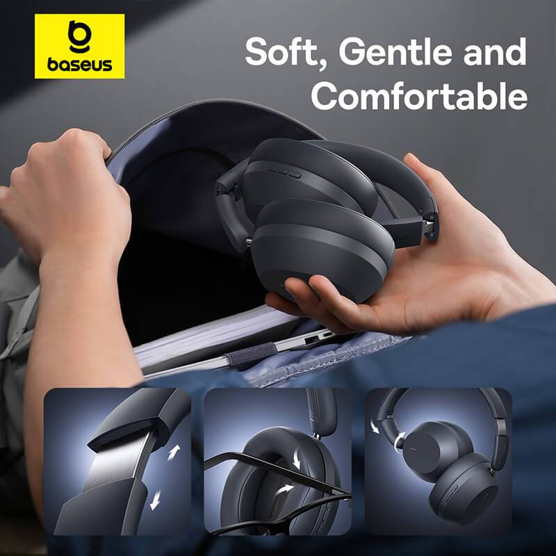 Baseus Bass 35 Max Wireless Over-Ear Headphones – Soft, Gentle and Comfortable Design for Long Listening Sessions